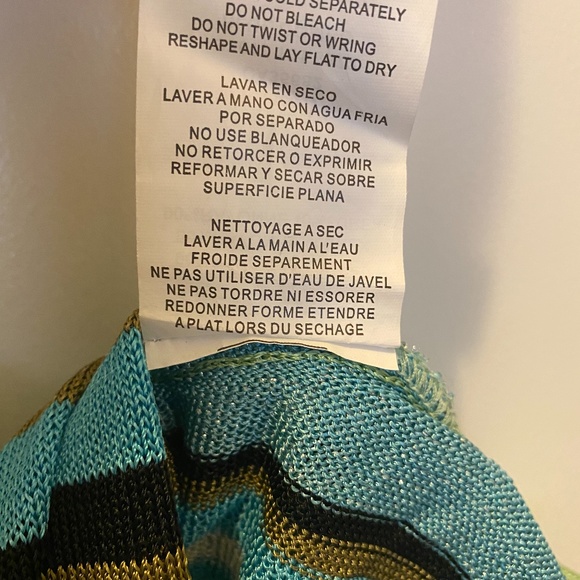 Bebe Sparkle Striped Halter Top Green Blue XS - Picture 7 of 10